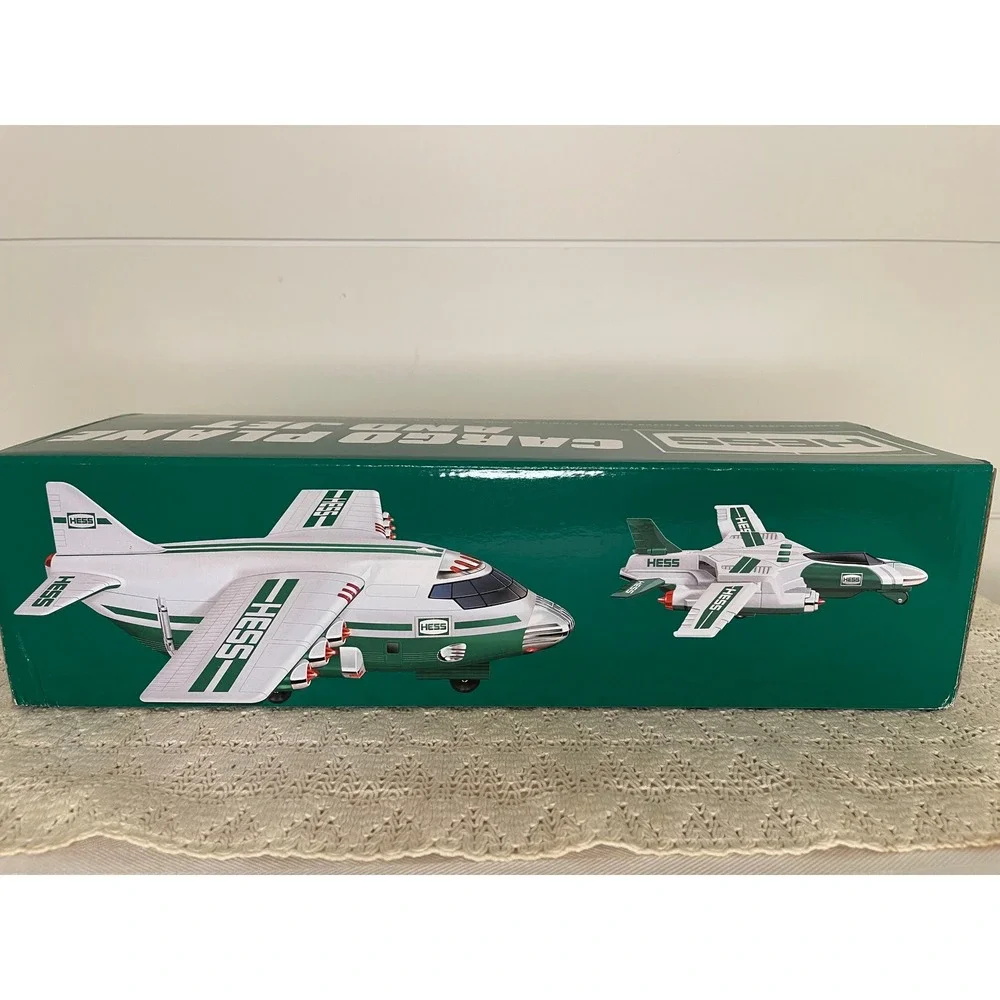Hess 2021 Cargo Plane and Jet Toy Set with Lights and Sounds White Green